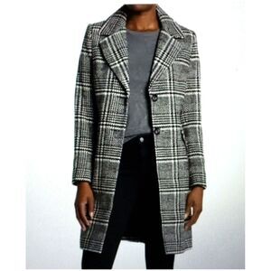 SAM EDELMAN BLACK & WHITE HOUNDSTOOTH PLAID WOOL COAT JACKET SIZE SMALL NWOT